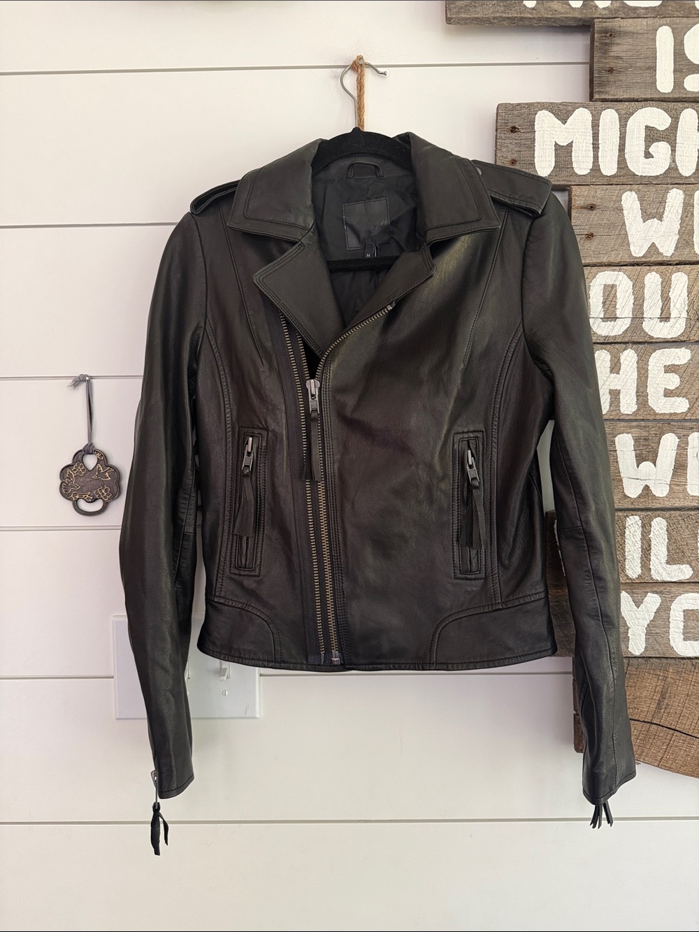 Joie size medium motorcycle lamb leather jacket